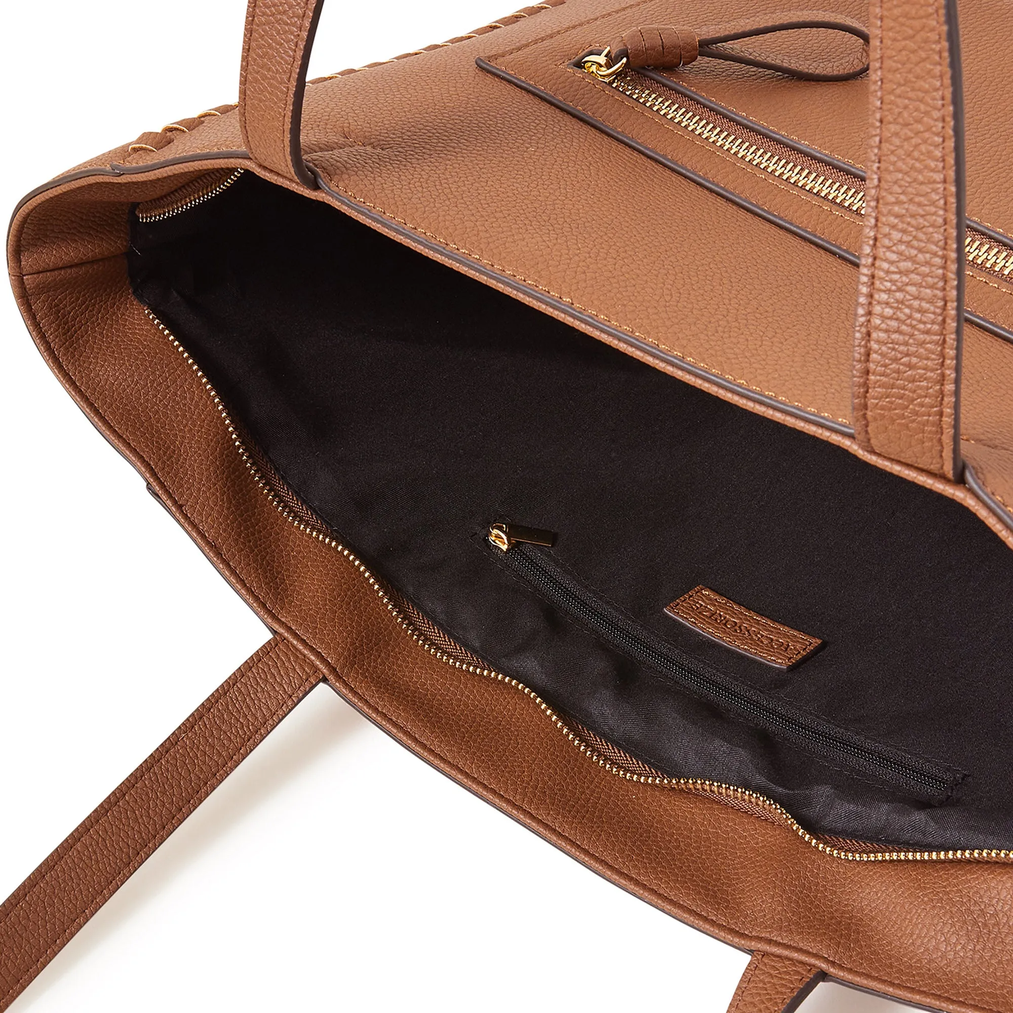 Accessorize London Women's Tan Front Pocket Tote Bag