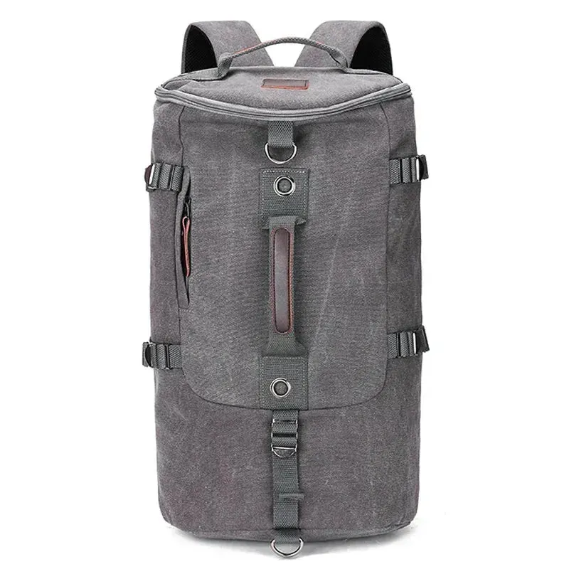 Adventure-Ready Men's Canvas Rucksack Duffle Bag with Shoulder Strap