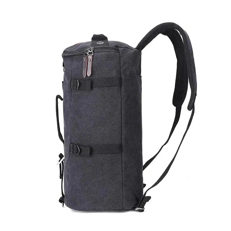 Adventure-Ready Men's Canvas Rucksack Duffle Bag with Shoulder Strap