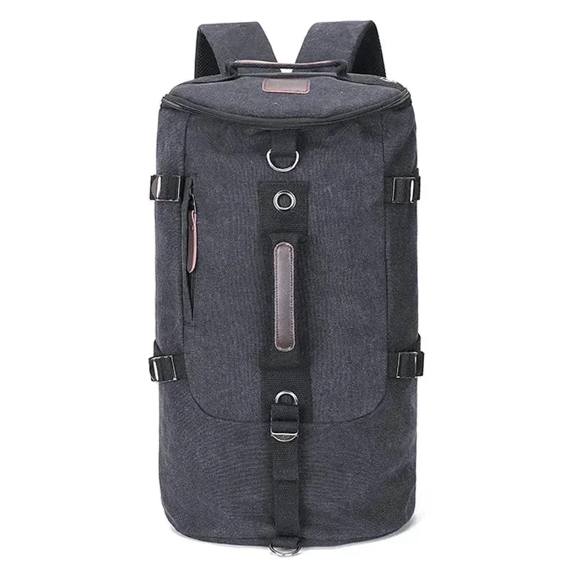 Adventure-Ready Men's Canvas Rucksack Duffle Bag with Shoulder Strap