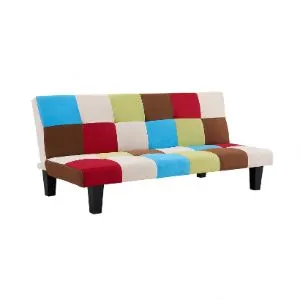Atlanta Fabric Sofa Bed, Rainbow Patchwork Fabric