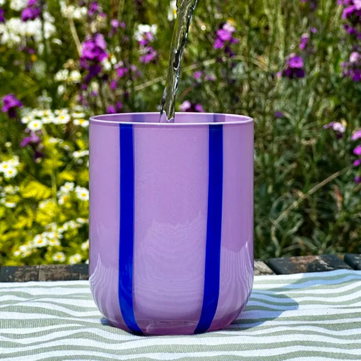 Attina Glass Tumbler | Navy & Lilac