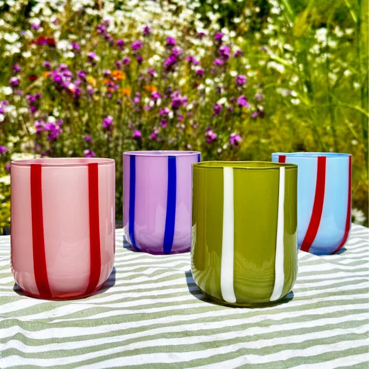 Attina Glass Tumbler | Navy & Lilac