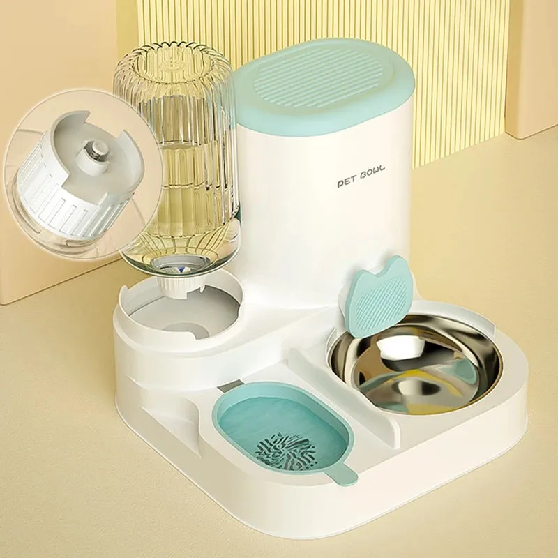 Automatic Cat Feeder with Water Fountain - Large Capacity Food & Water Dispenser