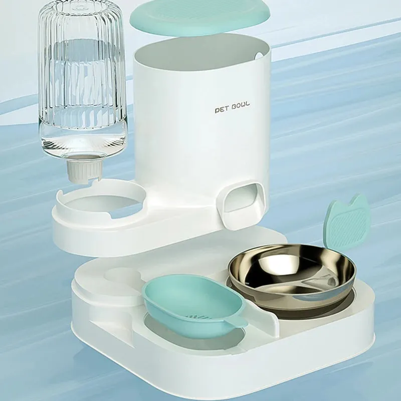 Automatic Cat Feeder with Water Fountain - Large Capacity Food & Water Dispenser