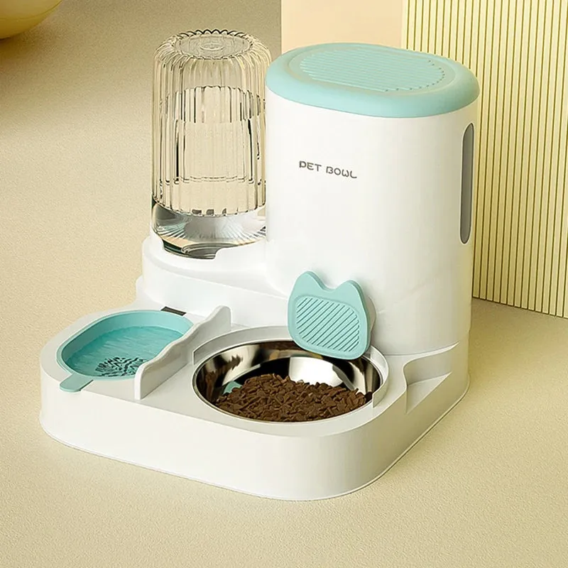 Automatic Cat Feeder with Water Fountain - Large Capacity Food & Water Dispenser