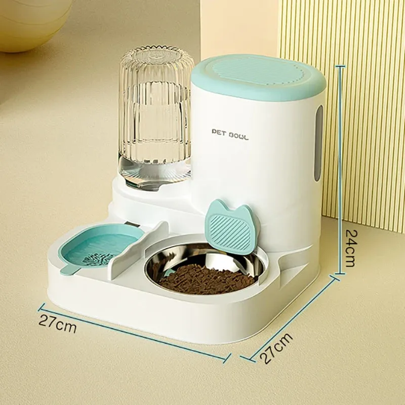 Automatic Cat Feeder with Water Fountain - Large Capacity Food & Water Dispenser