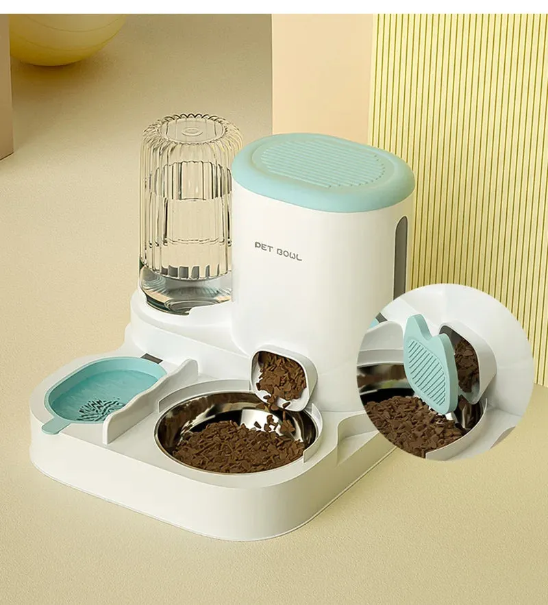 Automatic Cat Feeder with Water Fountain - Large Capacity Food & Water Dispenser