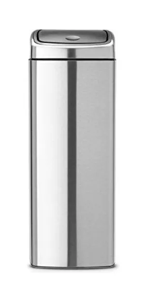 Brabantia Rectangular Touch Bin, 6 Gal / 25L, Matte Steel Finger Print Proof