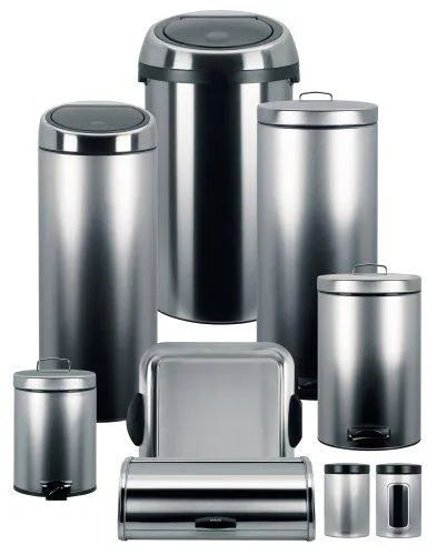 Brabantia Rectangular Touch Bin, 6 Gal / 25L, Matte Steel Finger Print Proof