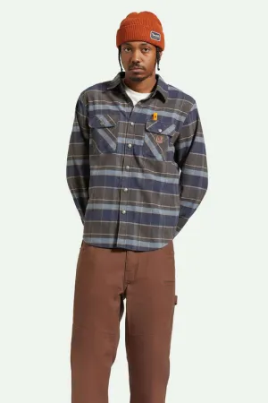 Brixton Builders Bowery Stretch Water Resistant L/S Flannel - WASHED NAVY/BLACK/CORONET BLUE