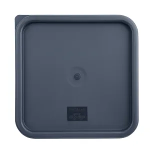 CF045 Vogue Polycarbonate Square Food Storage Container Lid Blue Large