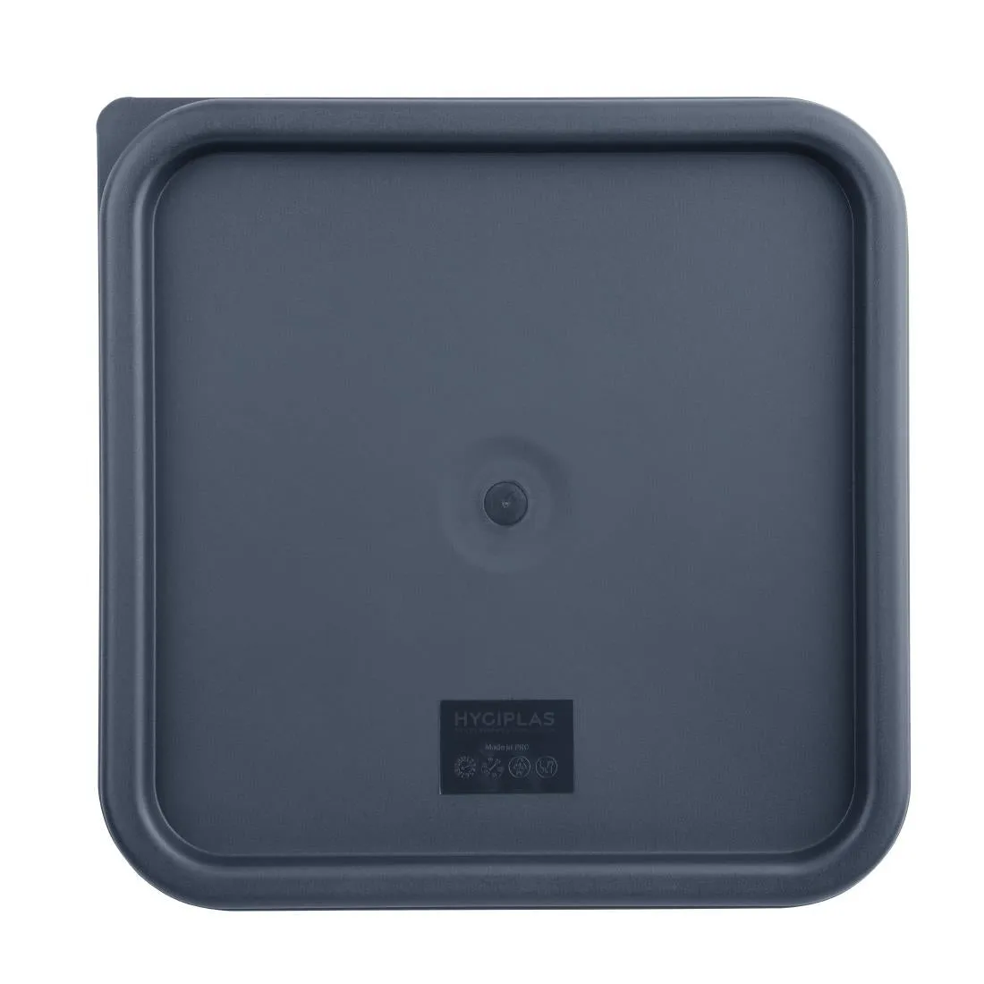 CF045 Vogue Polycarbonate Square Food Storage Container Lid Blue Large
