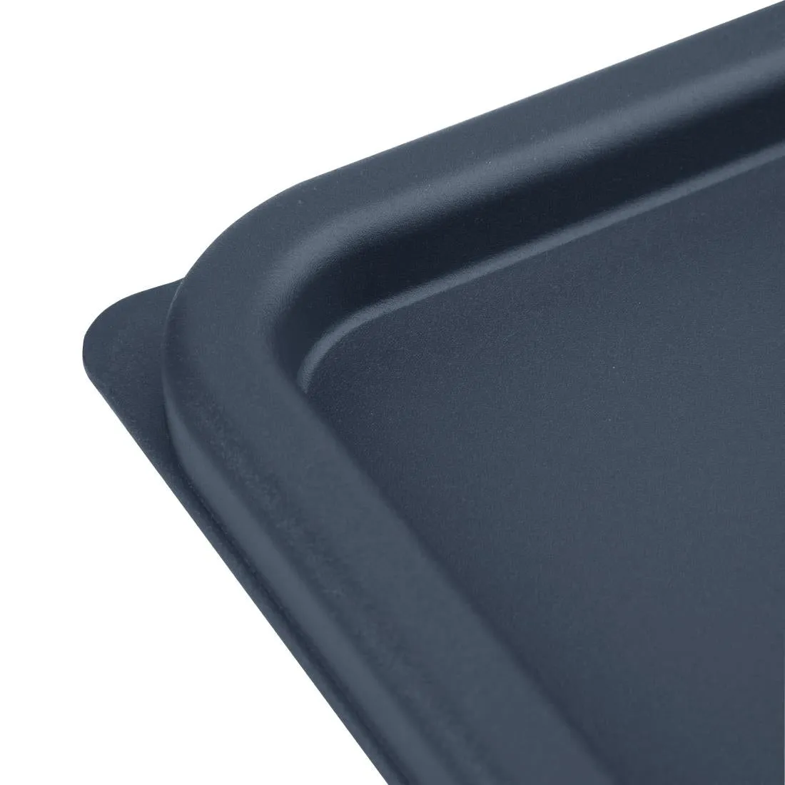 CF045 Vogue Polycarbonate Square Food Storage Container Lid Blue Large