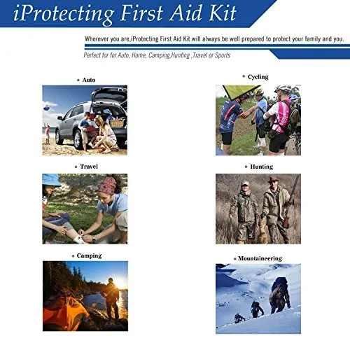 First Aid Kit 119 pcs - Professional Design for Car, Home, Camping, Travel, Outdoors or Sports, Small & Compact