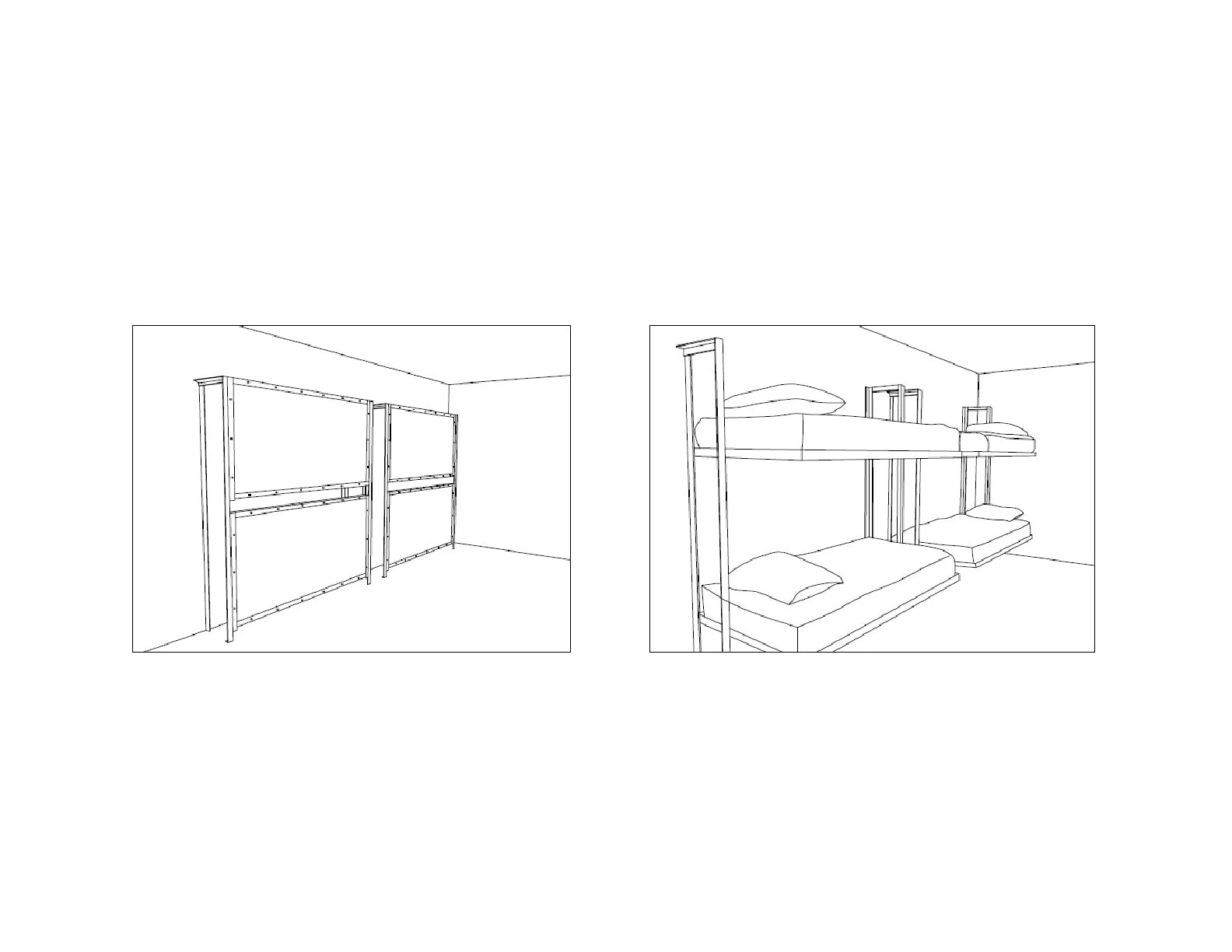 Folding Bunk Bed DIY Plans Bedroom Furniture Kids Adult Children Build Your Own