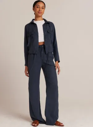Greta Pleated Wide Leg Trouser - Coastal Navy