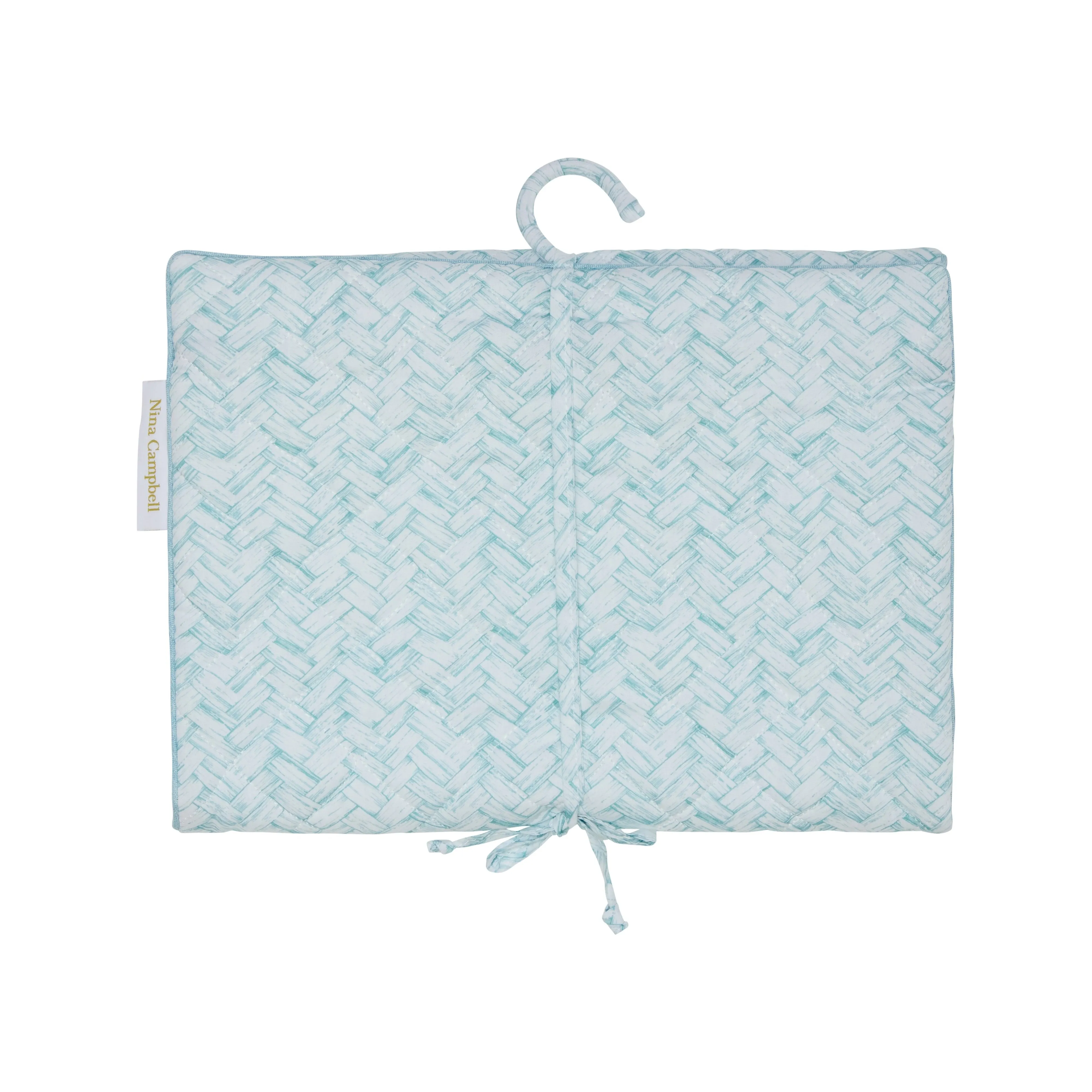 Hanging Bag Basketweave Aqua