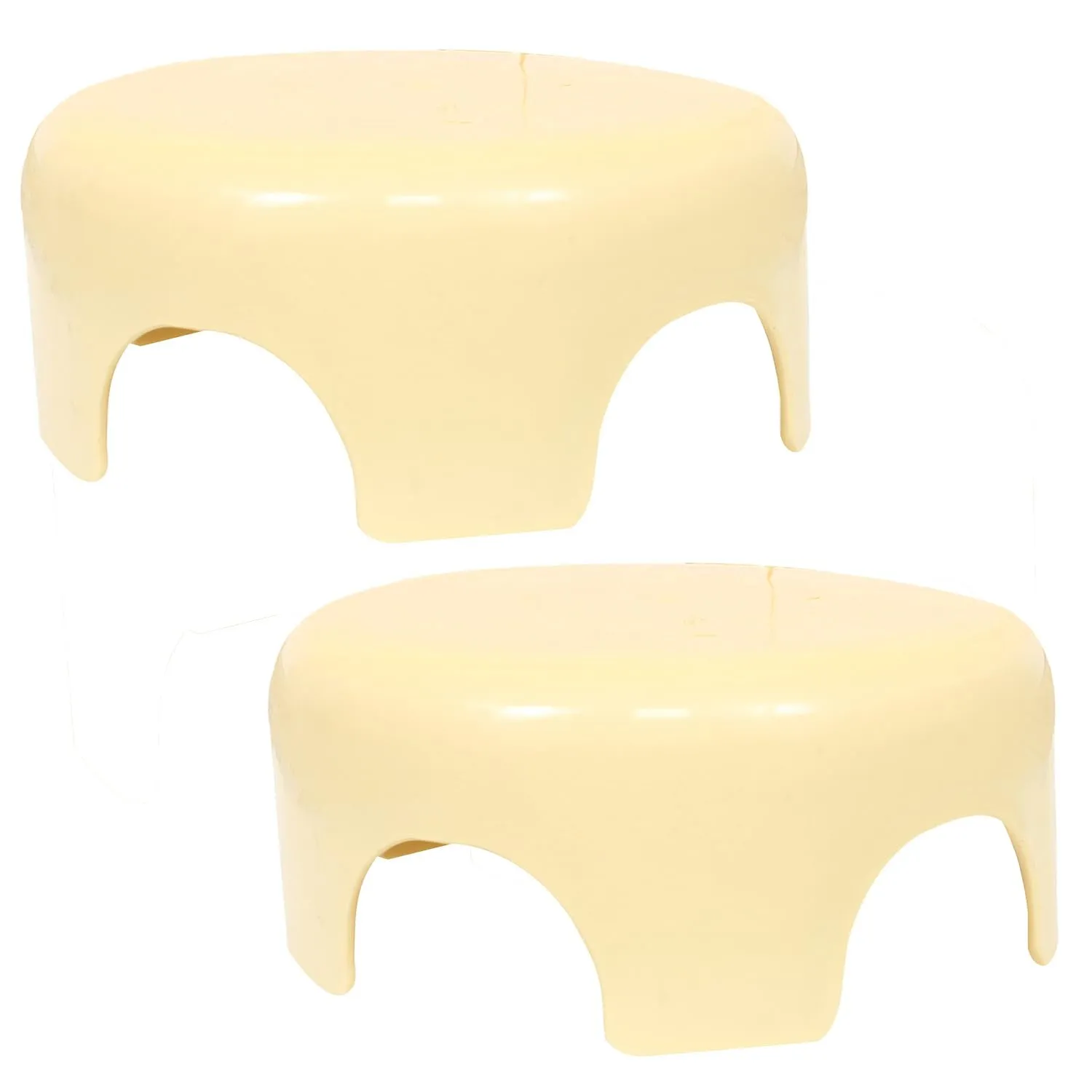 Heart Home Bathroom Stool | Plastic Bathroom Stool for Bathing | Bathroom Stool for Senior Citizen | Patla for Toilet | Sumo Stool | Pack of 2 | Cream