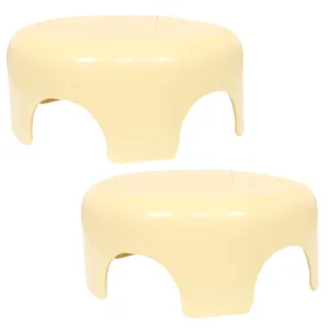 Heart Home Bathroom Stool | Plastic Bathroom Stool for Bathing | Bathroom Stool for Senior Citizen | Patla for Toilet | Sumo Stool | Pack of 2 | Cream