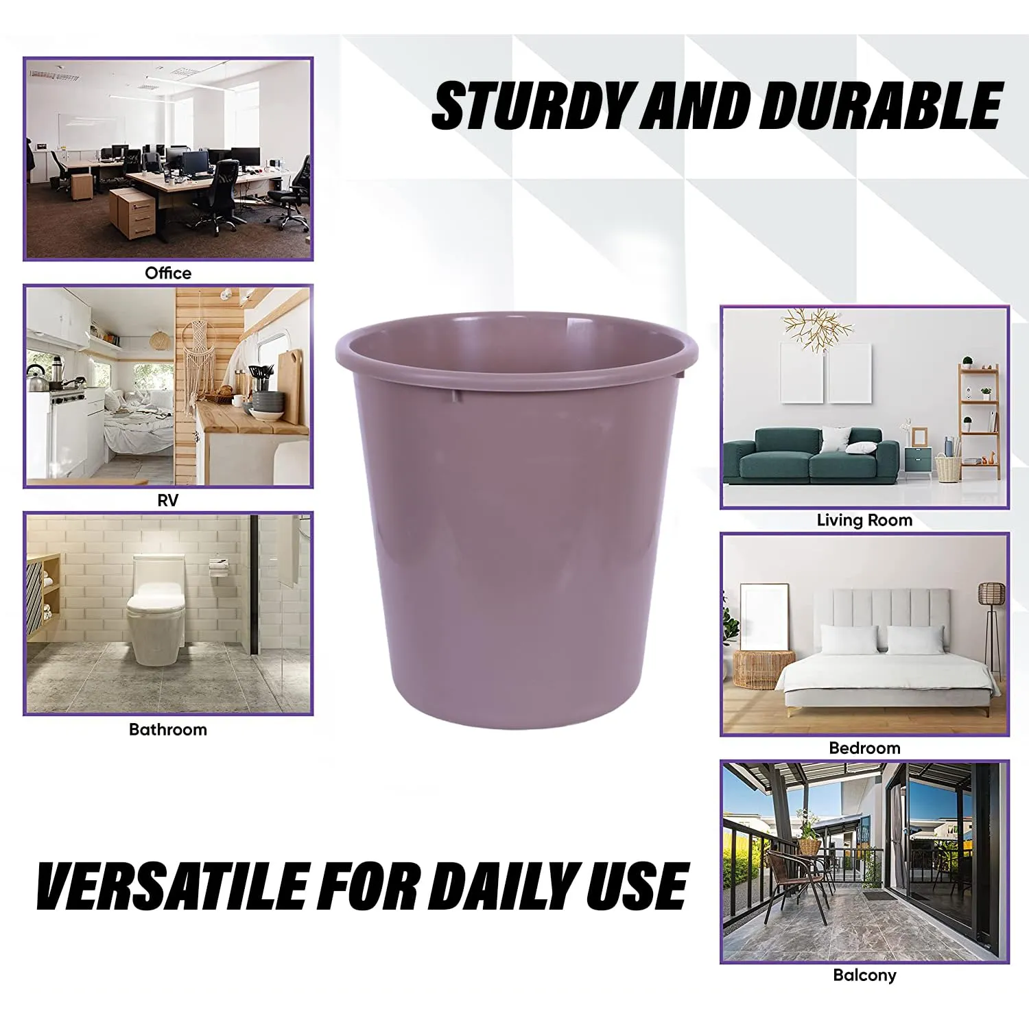 Heart Home Dustbin | Open Dustbin | Plastic Garbage Dustbin | Dustbin For Kitchen | Dustbin For Bathroom | Office Dustbin | Plain Sada Dustbin | 13 LTR | Pack of 2 | Multi