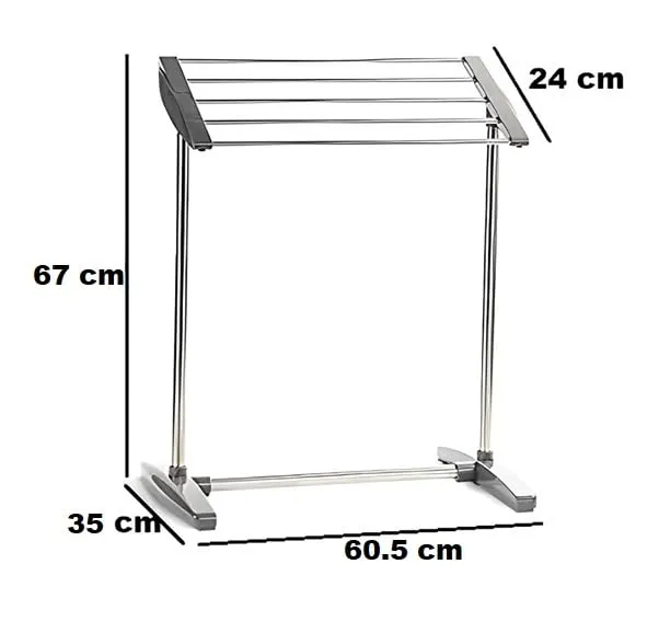 KriShyam® Compact Towel Rack | 5 Layer Space-Saving, Rust-Resistant, Small Size Cloth Rack | White Color