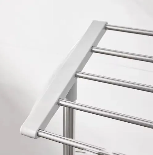 KriShyam® Compact Towel Rack | 5 Layer Space-Saving, Rust-Resistant, Small Size Cloth Rack | White Color