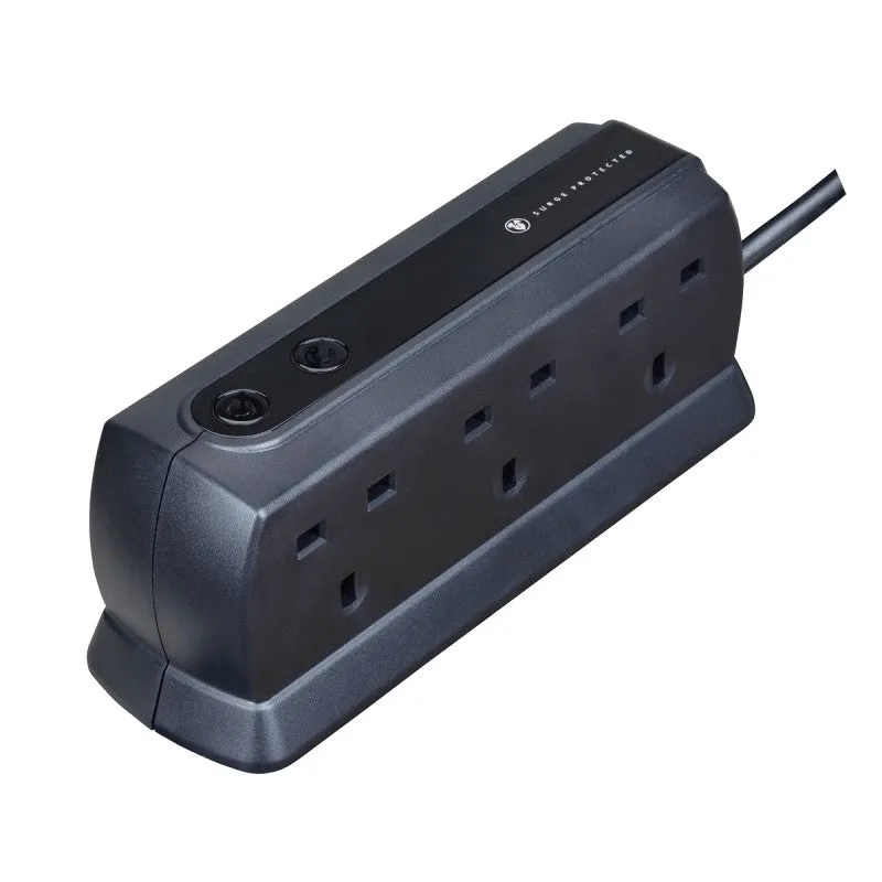 MasterPlug Socket Surge Protector 6-Way 2m SRGD62MB