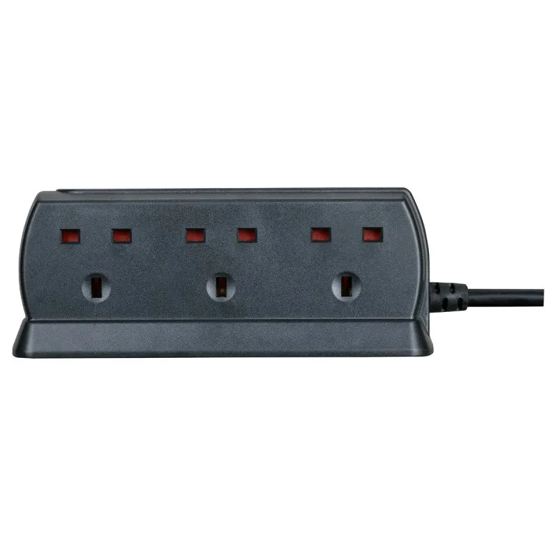 MasterPlug Socket Surge Protector 6-Way 2m SRGD62MB