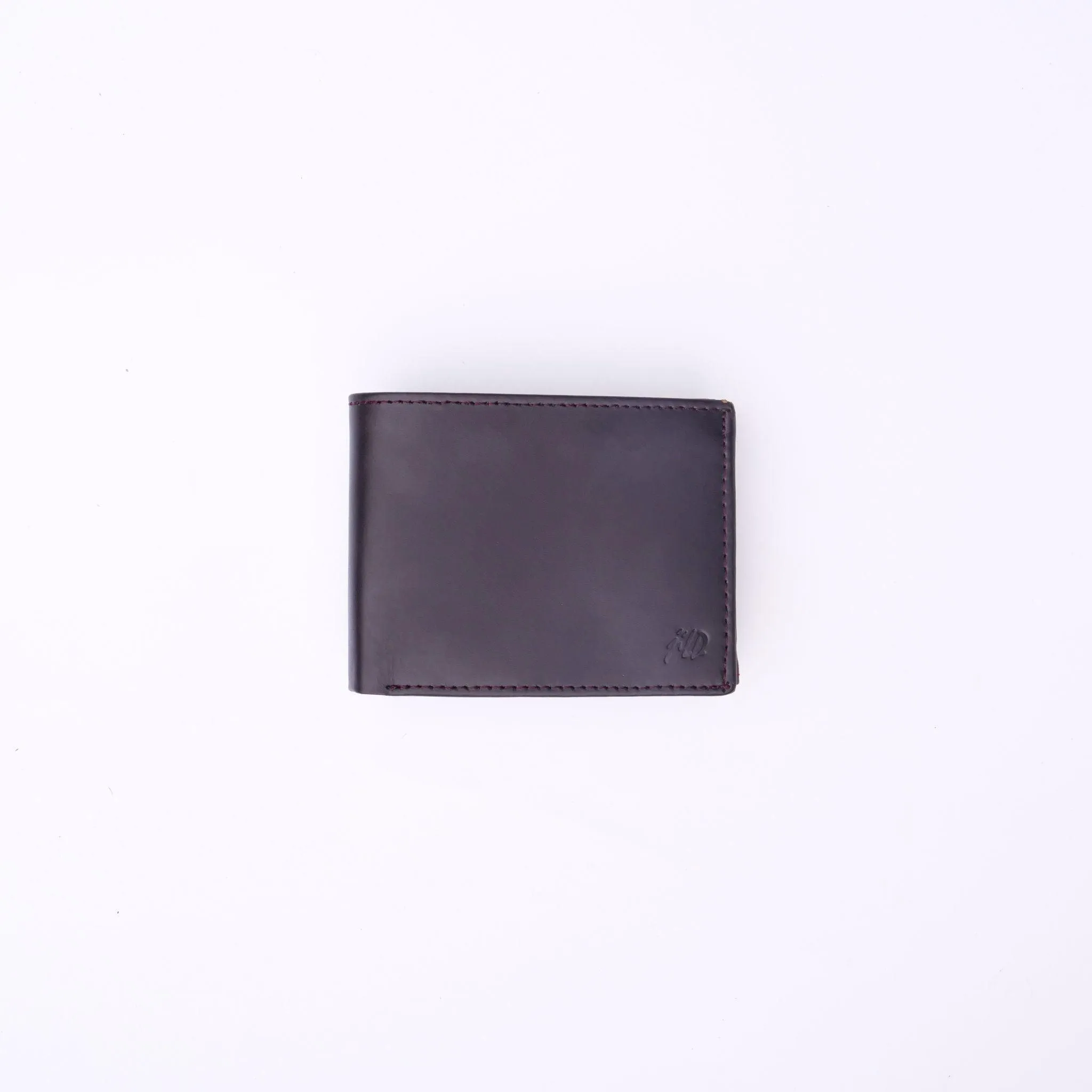 Minimalist Mens Leather Bi-Fold Wallet