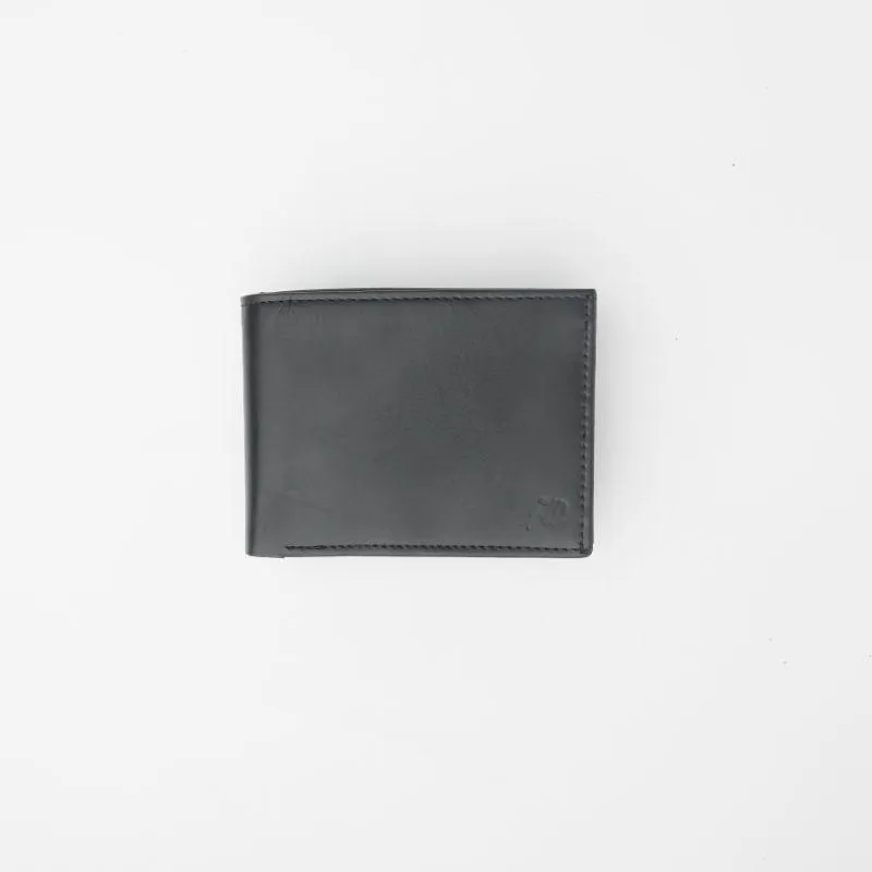 Minimalist Mens Leather Bi-Fold Wallet
