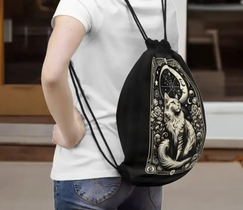 Moon Tarot - Cat Lover - Drawstring Bag