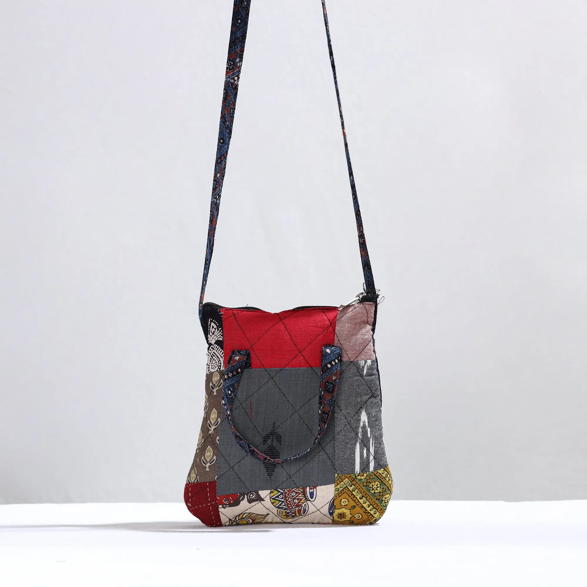 Multicolor - Handmade Quilted Cotton Patchwork Sling Bag 20