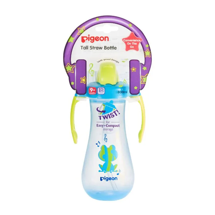 Pigeon Tall Straw Bottle (Blue)
