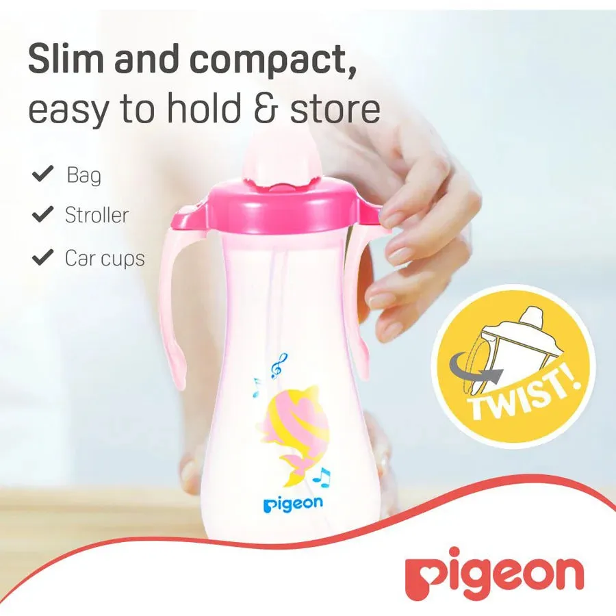 Pigeon Tall Straw Bottle (Pink)