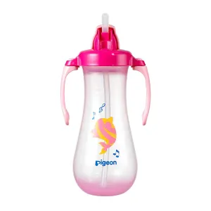 Pigeon Tall Straw Bottle (Pink)