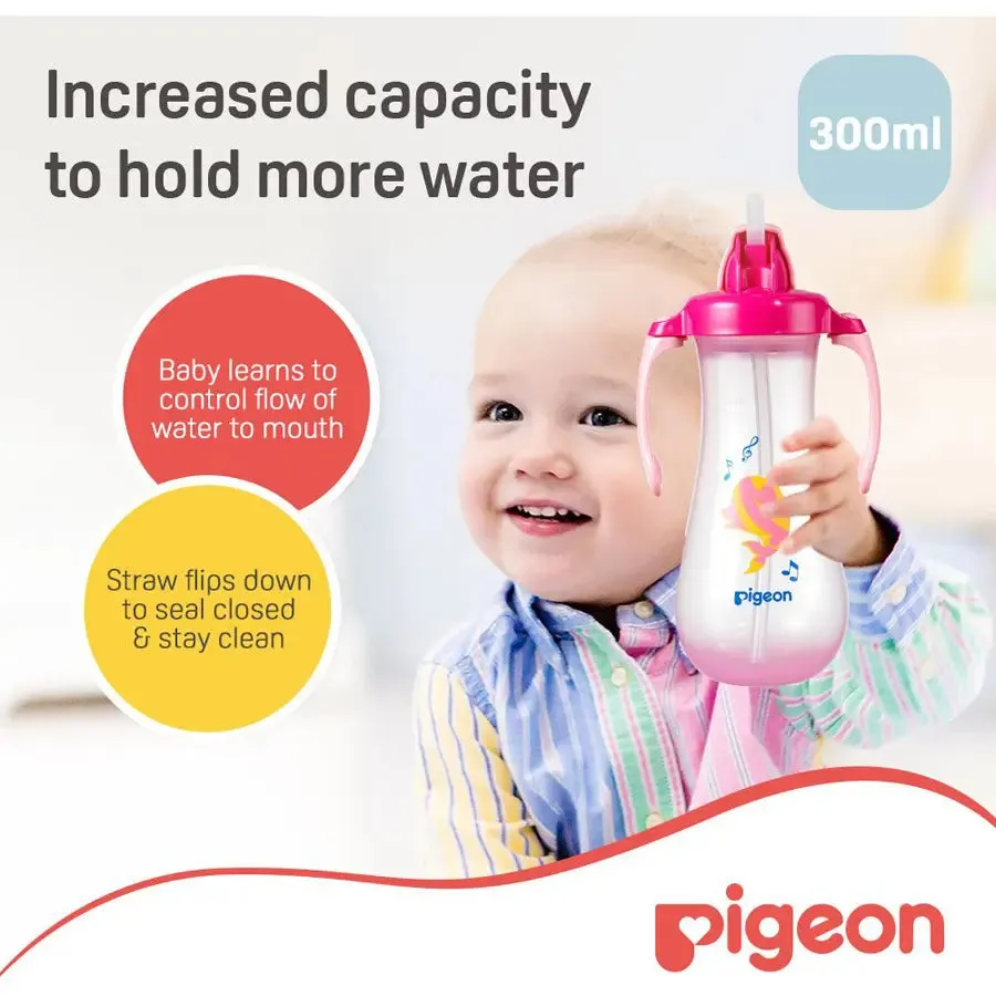 Pigeon Tall Straw Bottle (Pink)