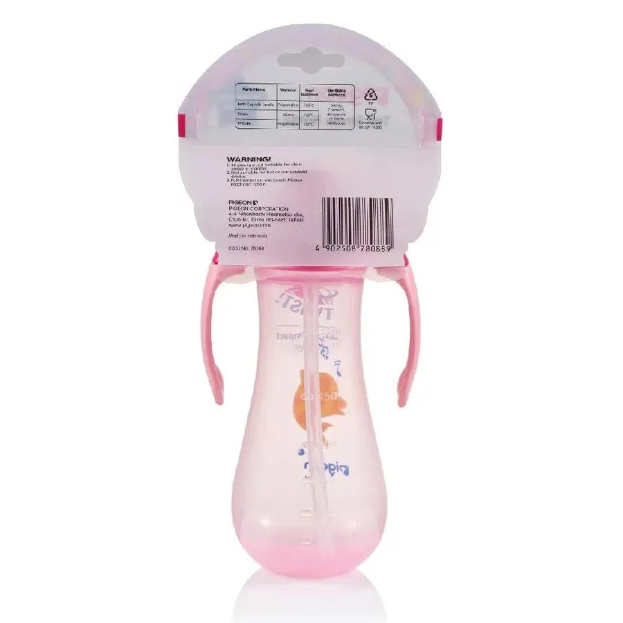 Pigeon Tall Straw Bottle (Pink)