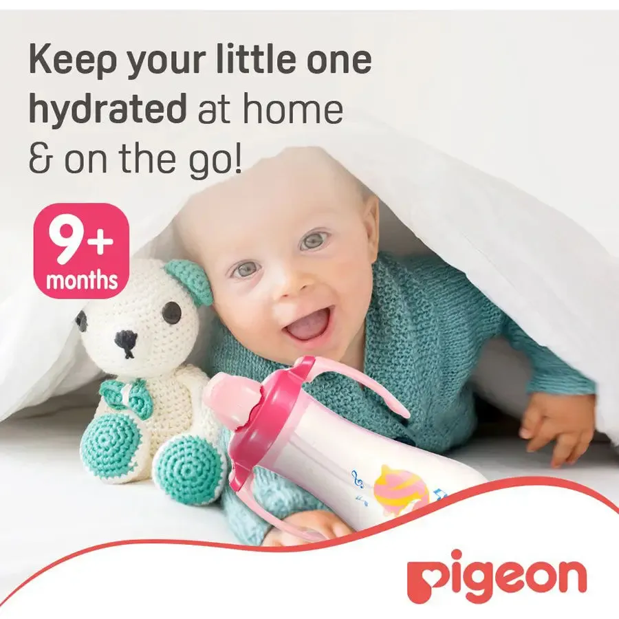 Pigeon Tall Straw Bottle (Pink)