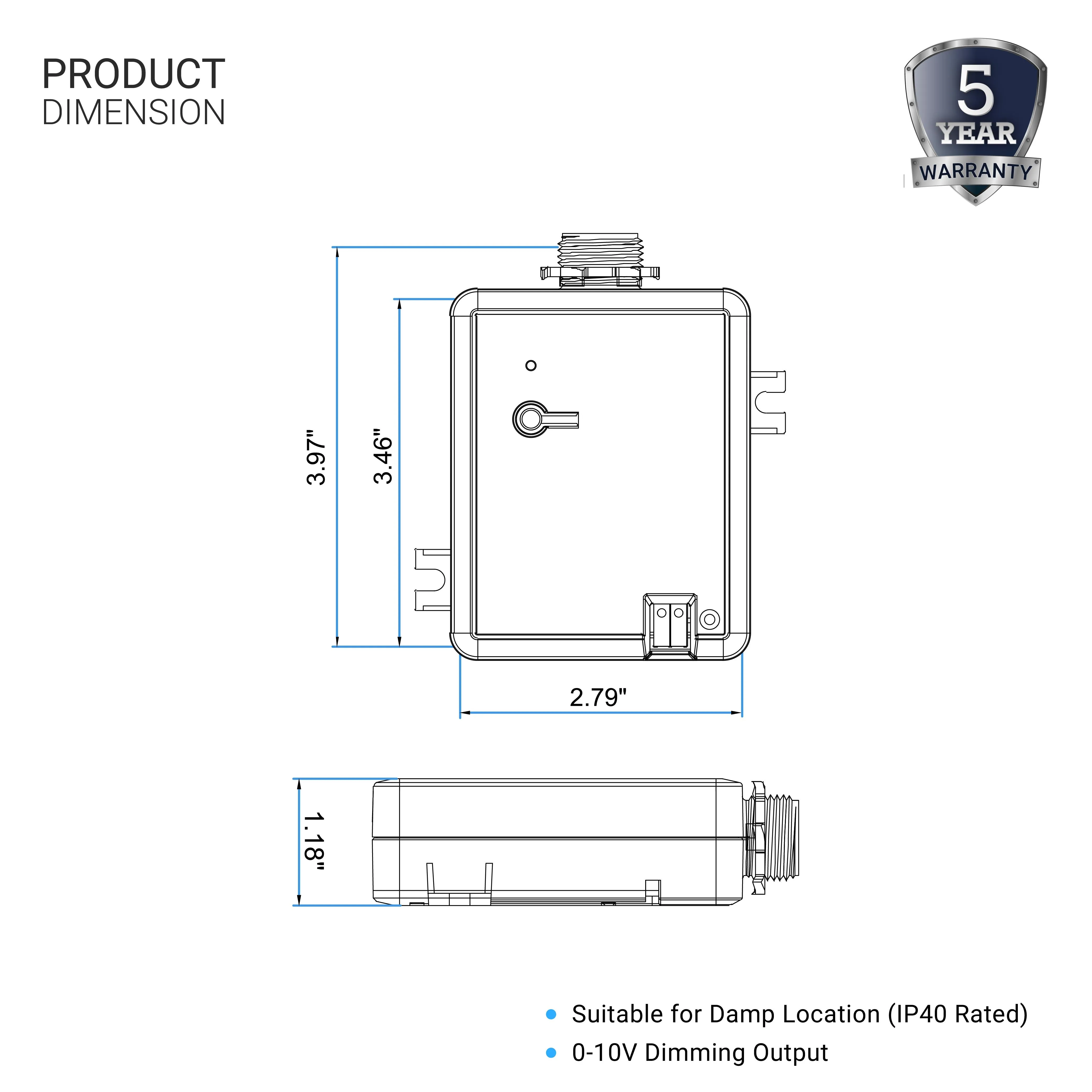 Power Pack 0-10V Wireless Dimming Module,120-277V, 10A Build-in Relay