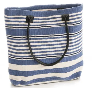 Rugby Stripe Denim Indoor/Outdoor Tote Bag