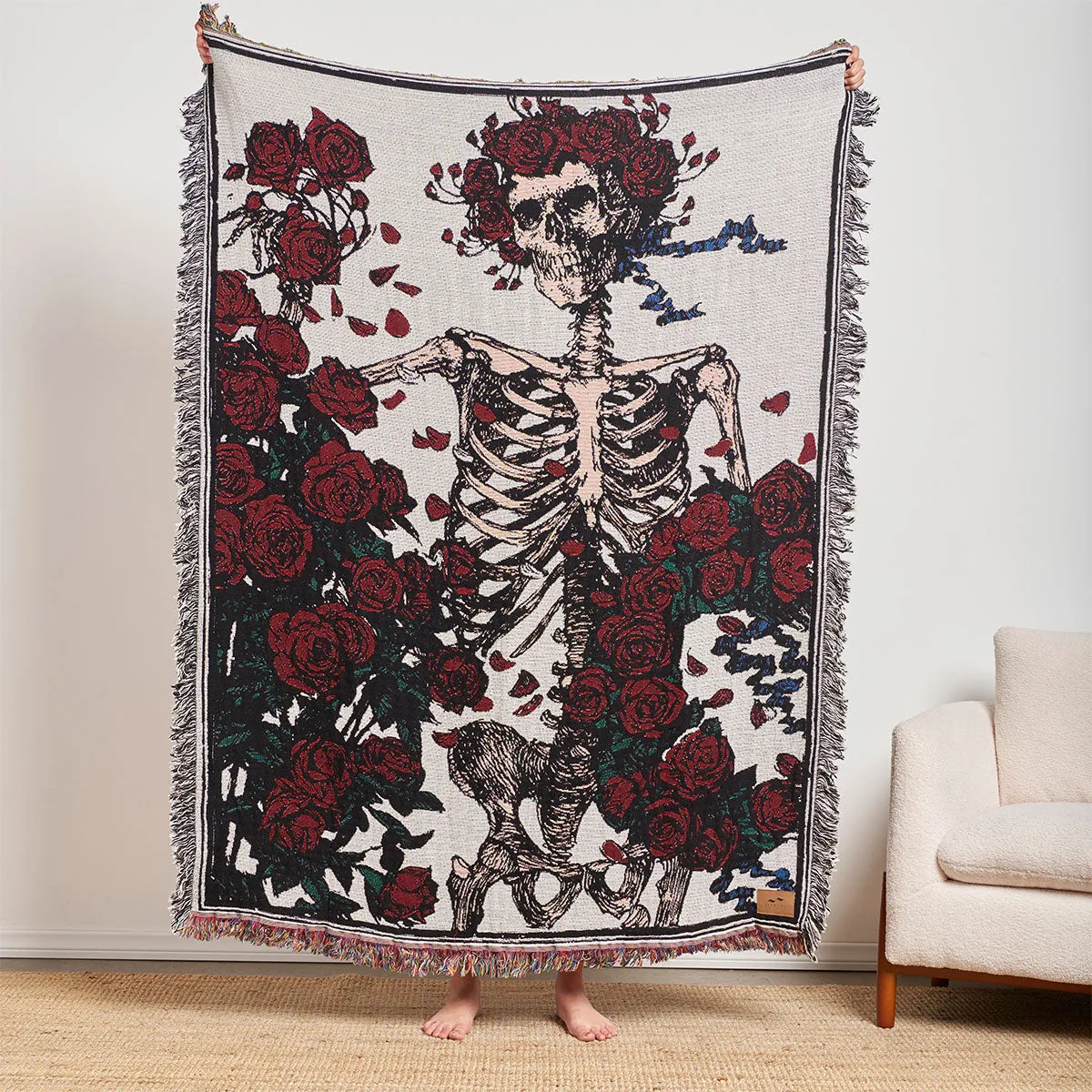 Skull & Roses Bertha Tapestry Blanket | Grateful Dead x Slowtide