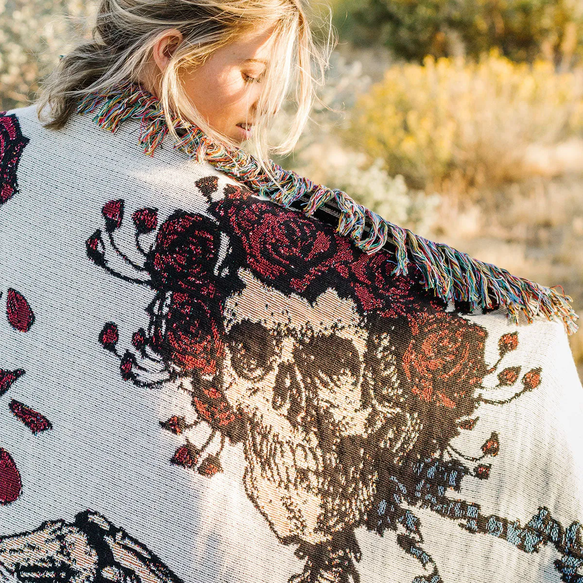 Skull & Roses Bertha Tapestry Blanket | Grateful Dead x Slowtide