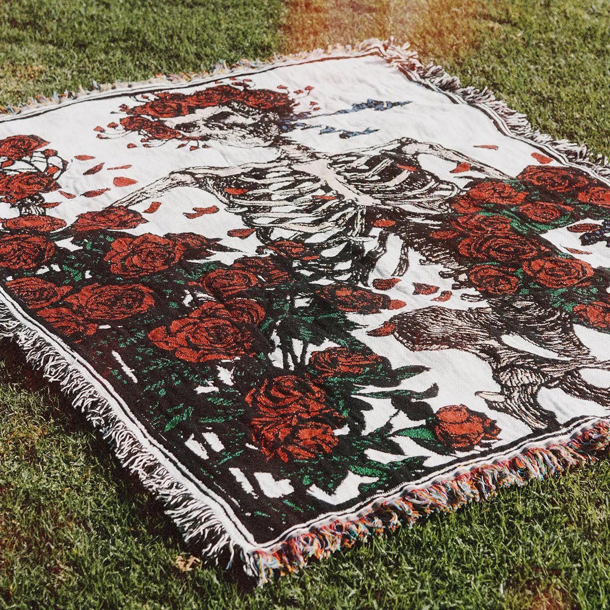 Skull & Roses Bertha Tapestry Blanket | Grateful Dead x Slowtide