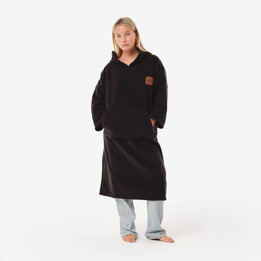 SLOWTIDE Everyday Chilling Fleece Poncho - BLACK