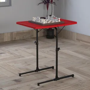 TABLE MAGIC 2.0 Double Top Laptop Table Mat Finish Top, Wider Workspace, Adjustable Height Lapdesk (Red)