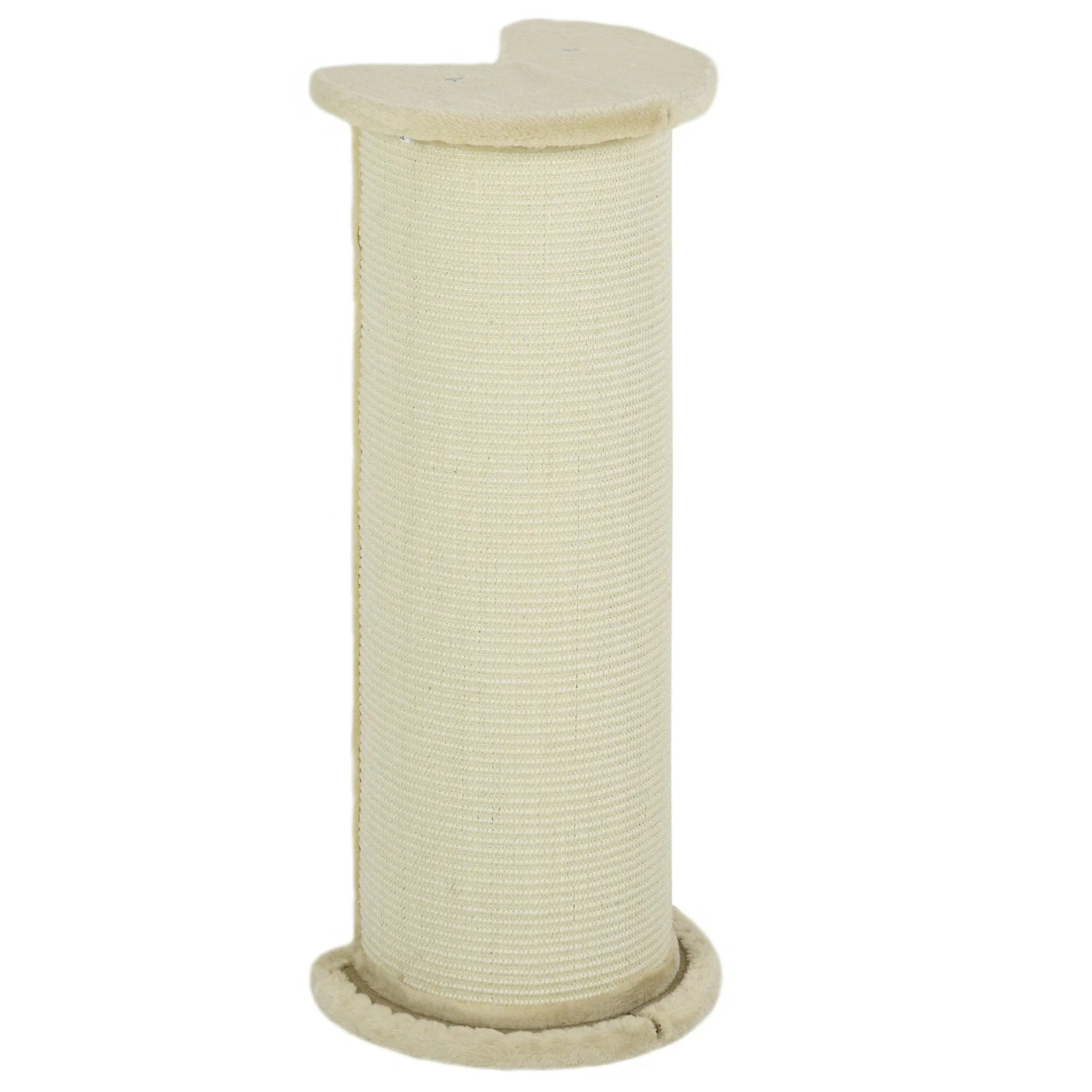 Tall Cat Scratching Post with Sisal Rope, Soft Plush Cover, 85cm - Beige
