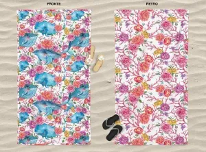 Telo mare doubleface Daunex misura 100 x 170 cm fantasia blue-whale