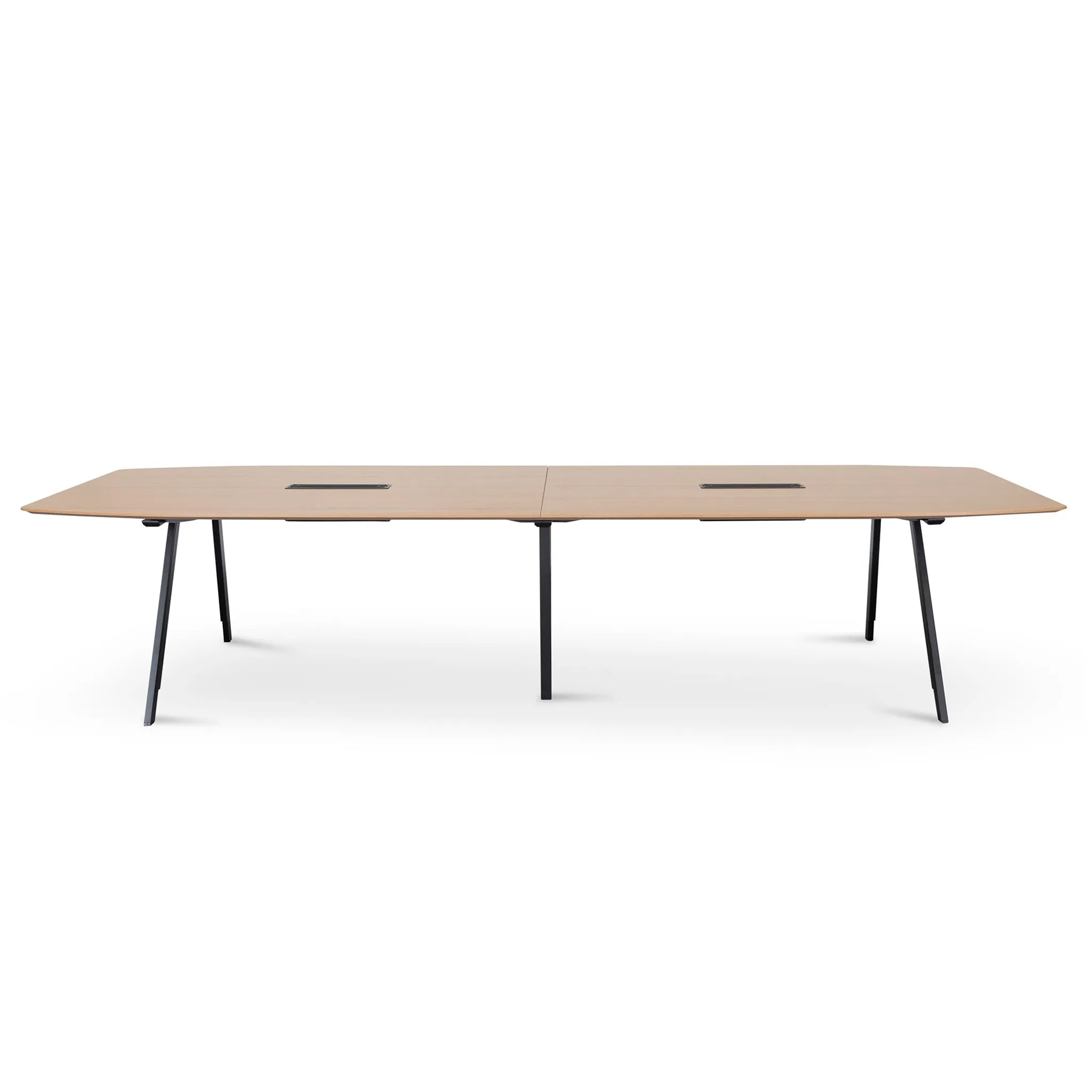 Vogue 3.6m Boardroom Meeting Table - Natural Top With Black Legs