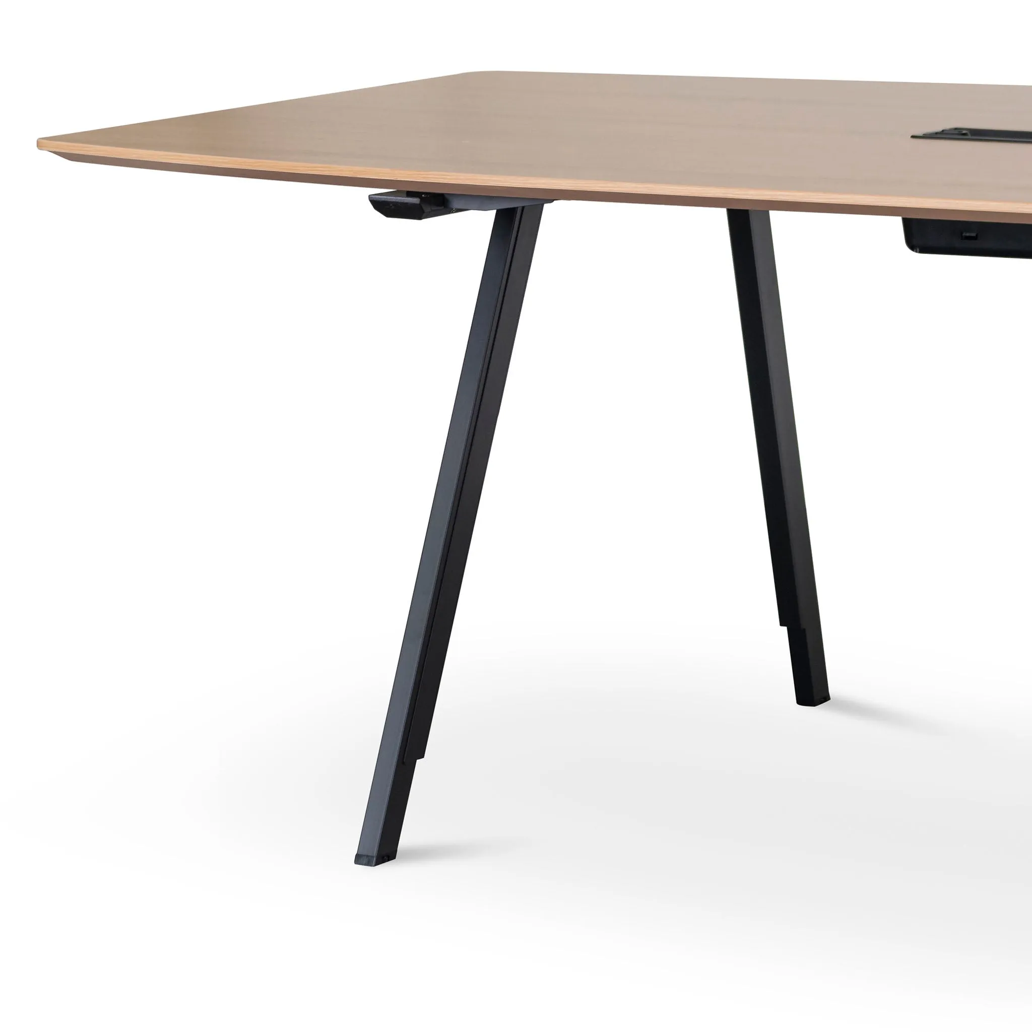 Vogue 3.6m Boardroom Meeting Table - Natural Top With Black Legs